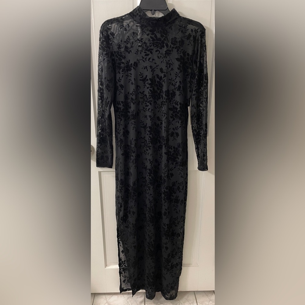 NWT Eloquii Floral Sheer Column Maxi Dress